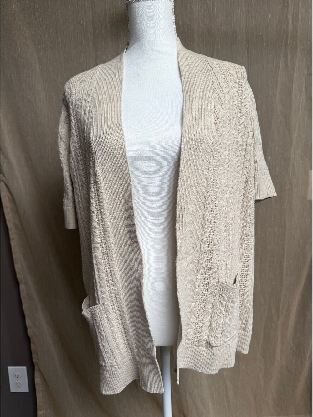 Croft & Barrow Cream Cardigan- XL